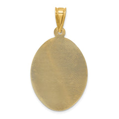 14K Polished D/C Sagrado Corazon Oval Pendant - 5