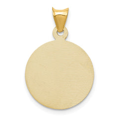 14K Polished D/C Sagrado Corazon Circle Pendant - 3