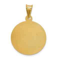 14K Polished D/C Sagrado Corazon Circle Pendant - 5