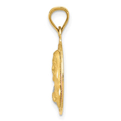 14K w/Rose and White Rhodium D/C Sagrado Corazon Pendant - 2