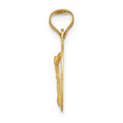 14K Polished D/C Corpus Circle Pendant - 2