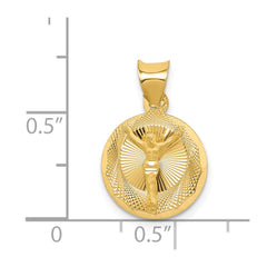 14K Polished D/C Corpus Circle Pendant - 2
