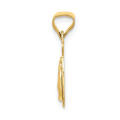 14K w/Rose and White Rhodium D/C  Baptism Pendant