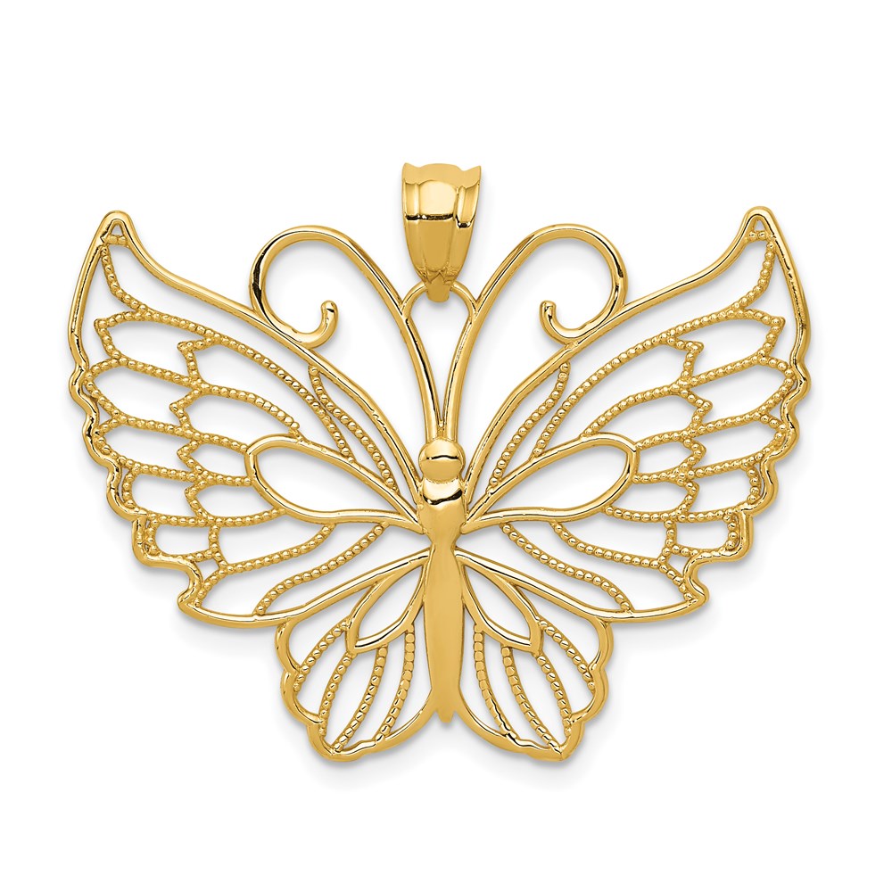 14k Polished Butterfly Pendant - 2