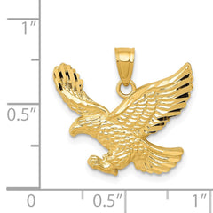 14k Diamond-cut Eagle Pendant - 2