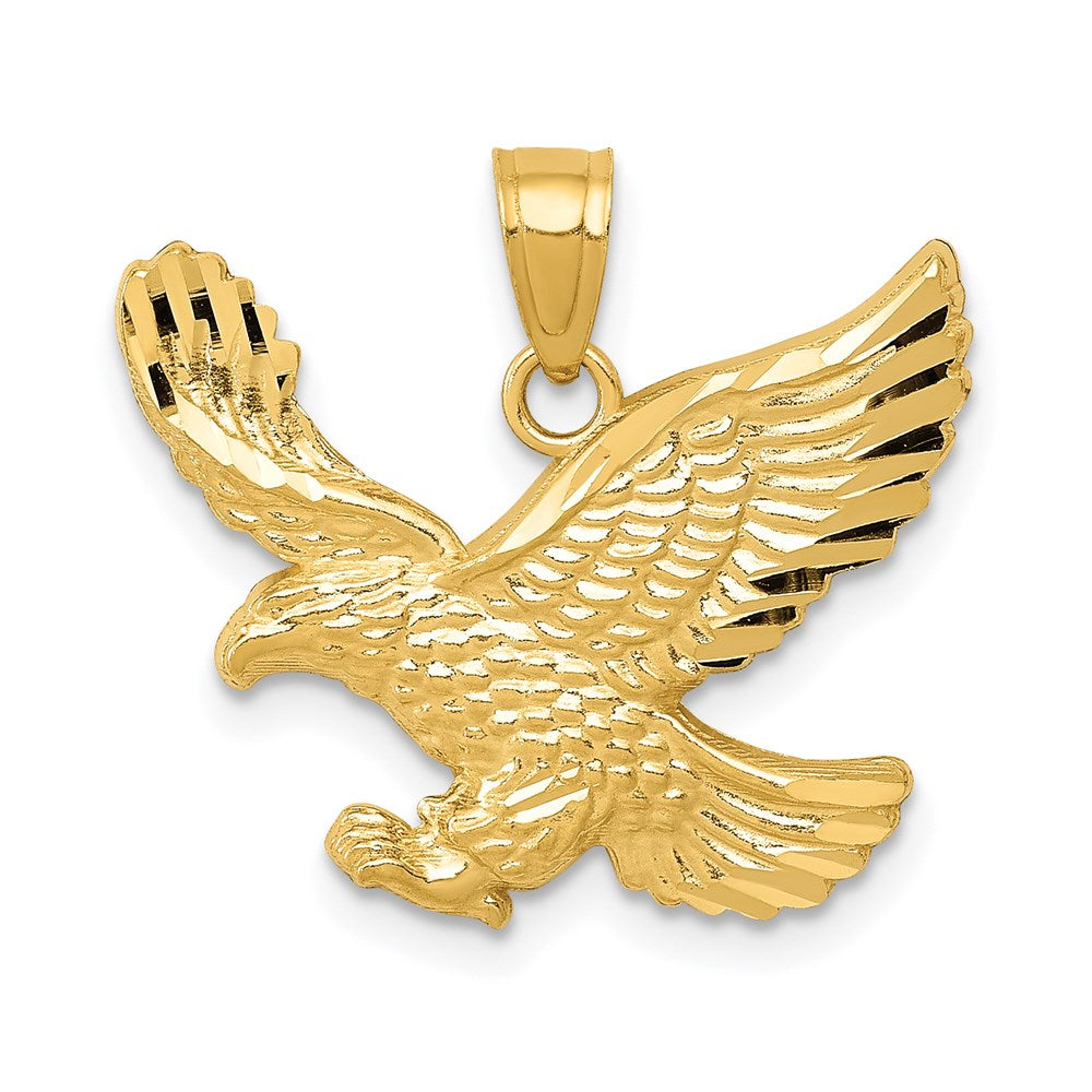 14k Diamond-cut Eagle Pendant - 2