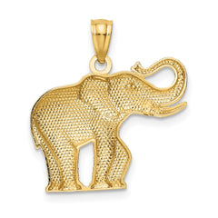 14k Polished / Satin Elephant Pendant