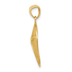 14k Satin Diamond-cut Sand Dollar Pendant - 3