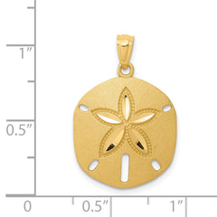 14k Satin Diamond-cut Sand Dollar Pendant - 3