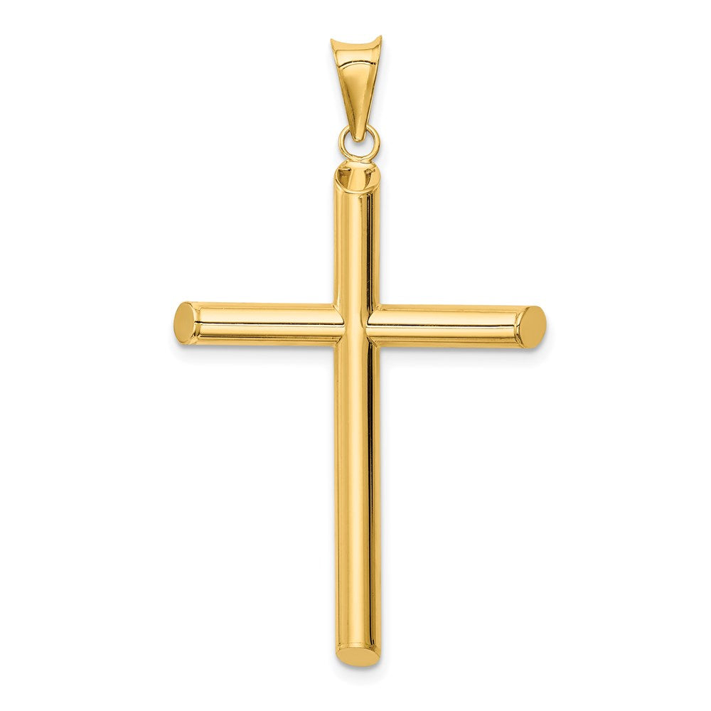 14k Polished Tube Cross Pendant - 10