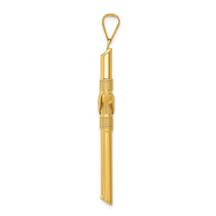 14K Polished w/Center Wrap Tube Cross Pendant - 3