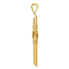 14K Polished w/Center Wrap Tube Cross Pendant - 5