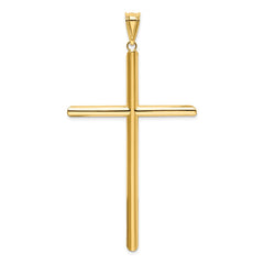 14k Polished Tube Cross Pendant - 6
