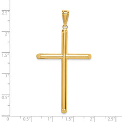 14k Polished Tube Cross Pendant - 11