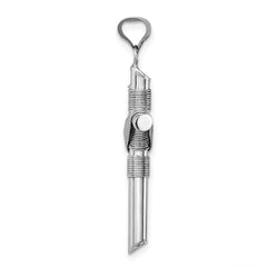 14K White Gold w/Center Wrap Tube Cross Pendant - 2