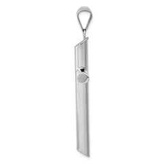 14k White Gold Polished Tube Cross Pendant - 3
