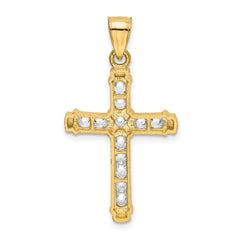 14k CZ Cross Pendant - 2