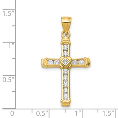 14k CZ Cross Pendant - 2