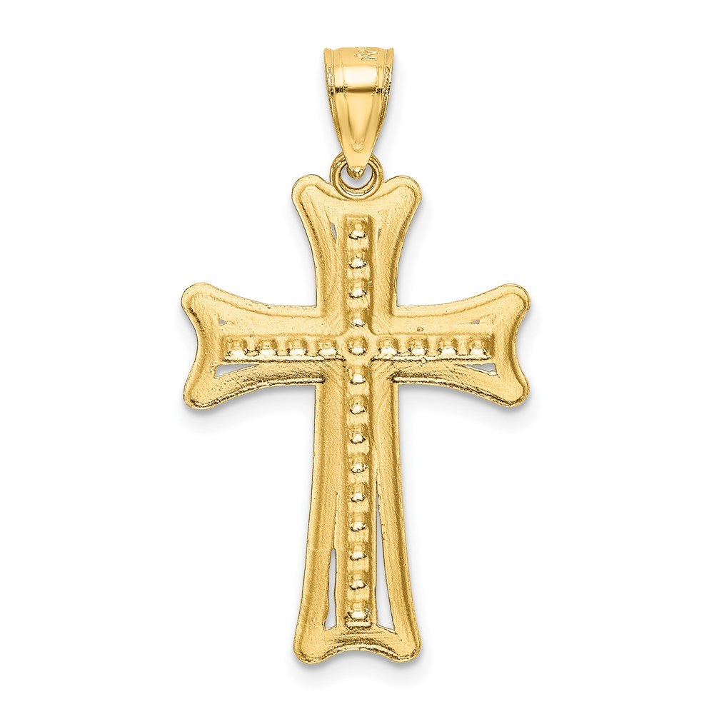 14k Diamond-cut Cross Pendant