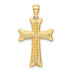 14k Diamond-cut Cross Pendant