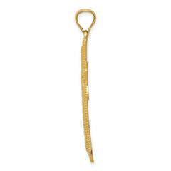 14k Diamond-cut Cross Pendant