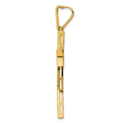 14k w/Rhodium Micro Pavâ CZ Large Cross Pendant
