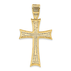 14k w/Rhodium Micro Pavâ CZ Large Cross Pendant