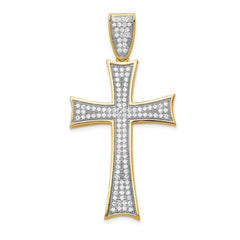 14k w/Rhodium Micro Pavâ CZ Large Cross Pendant