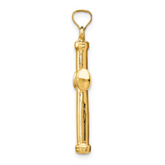 14k Polished Stamping Cross Pendant
