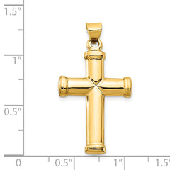 14k Polished Stamping Cross Pendant