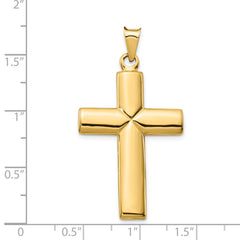 14k Polished Stamping Cross Pendant