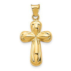 14k Polished Stamping Cross Pendant - 4