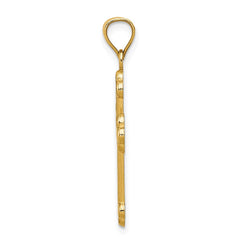 14K Satin and Polished Budded Cross Pendant - 2