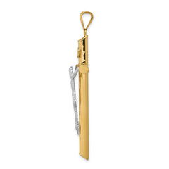 14k Two-Tone Polished Crucifix Pendant - 7