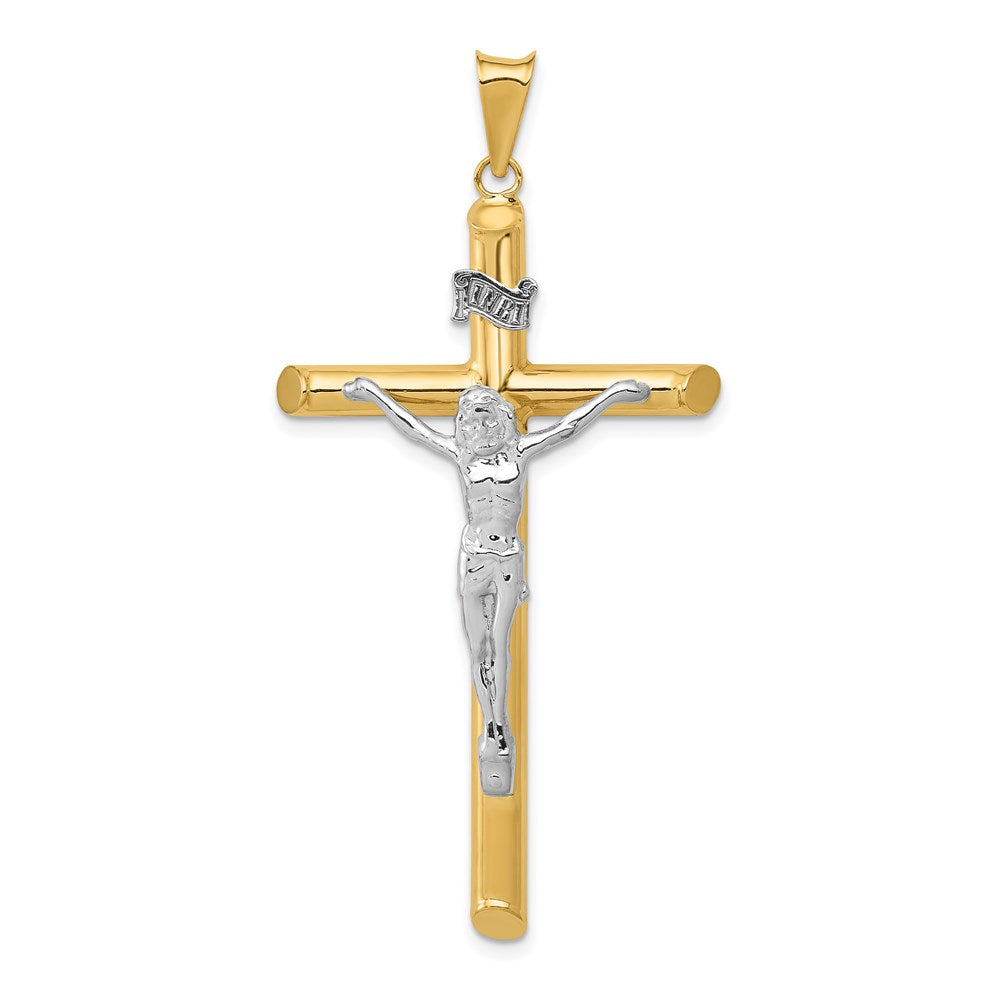 14k Two-Tone Polished Crucifix Pendant - 7