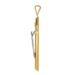 14k Two-Tone Polished Crucifix Pendant - 4