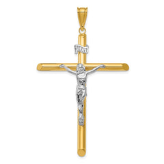 14k Two-Tone Polished Crucifix Pendant - 4
