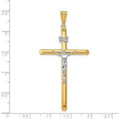 14k Two-Tone Polished Crucifix Pendant - 3