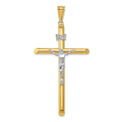 14k Two-Tone Polished Crucifix Pendant - 3