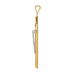 14k Two-Tone Polished Jesus Crucifix Pendant - 4