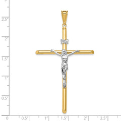 14k Two-Tone Polished Jesus Crucifix Pendant - 4