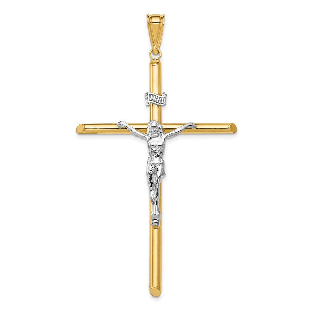 14k Two-Tone Polished Jesus Crucifix Pendant - 4