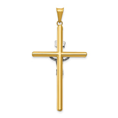 14k Two-Tone Polished Jesus Crucifix Pendant