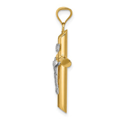 14k Two-Tone Polished Jesus Crucifix Pendant - 5