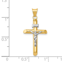 14k Two-Tone Polished Jesus Crucifix Pendant - 5
