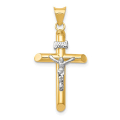 14k Two-Tone Polished Jesus Crucifix Pendant - 5