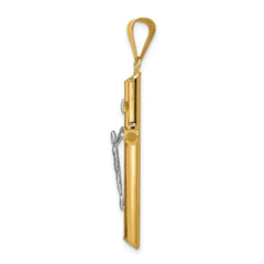 14k Two-Tone Polished Jesus Crucifix Pendant - 6
