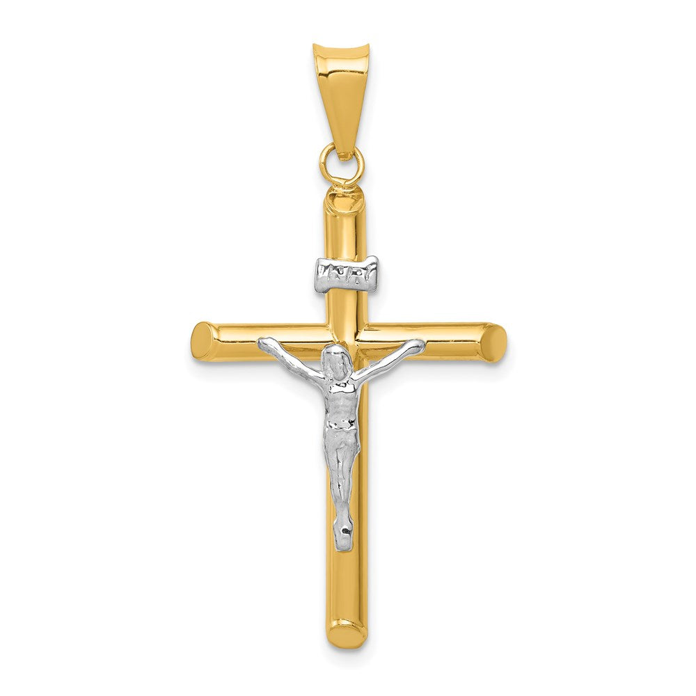 14k Two-Tone Polished Jesus Crucifix Pendant - 6