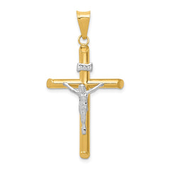 14k Two-Tone Polished Jesus Crucifix Pendant - 6