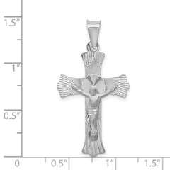 14k White Gold Crucifix Pendant - 5